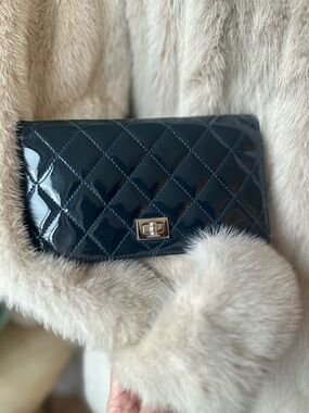 Unique Beautiful Chanel Wallet & Woc Dark Blue
